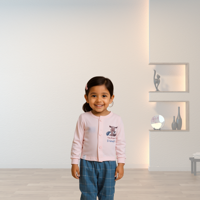 Light Pink Unisex Romper & Hat Set (0-6 Months) | 100% Organic Cotton | Bunny & Carrot Print