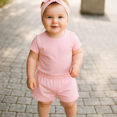 Cucu Cuddles Unicorn Pink Tee and Shorts Set for Girls