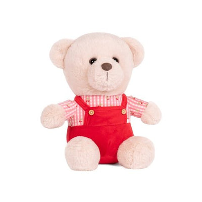 Dangri Teddy Bear Soft Toy (Beige, Red) - Mirada