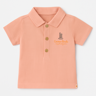 Boys Pink Polo T-Shirt with Collar & Button Placket