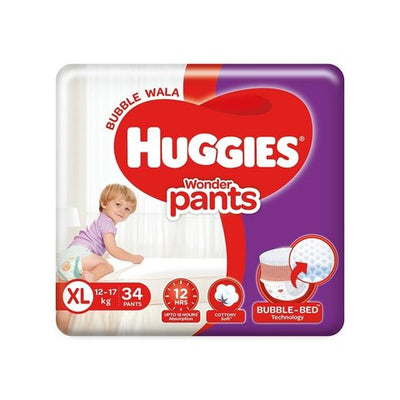 Huggies Complete Comfort Wonder Diaper (Pants, XL, 12-17 kg) - Pack of 2