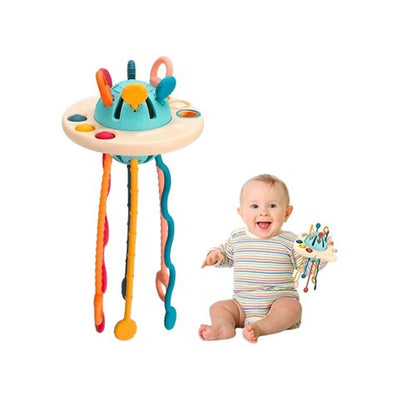 Kidology Pull String Phthalate Free Teether for Babies (Multicolor)