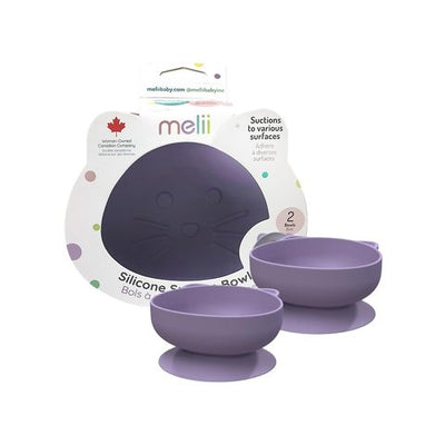 Melii Silicone Suction Baby Feeding Bowl (300 ml, Dark Purple)