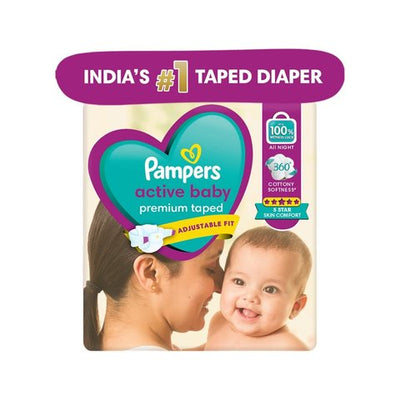 Pampers Active Baby Diaper (M, 6-11 kg)