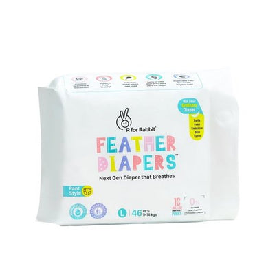 R for Rabbit Feather Pant Diaper (L, 9-14 kg)