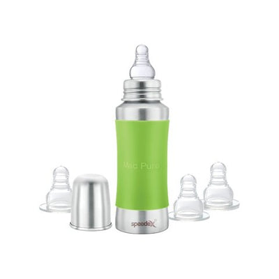 Speedex Stainless Steel Baby Feeding Bottle (240 ml, Silk Green)