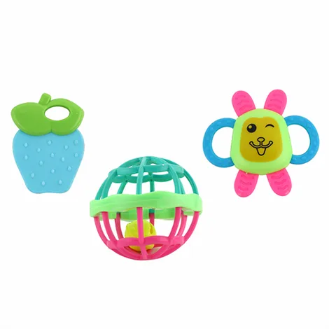 Aditi Toys 3-Piece Baby Rattle Set - Safe, Colourful, 100% BPA Free, Non-Toxic, Infant Grab, Age 0 -6M