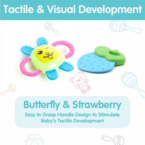 Aditi Toys 3-Piece Baby Rattle Set - Safe, Colourful, 100% BPA Free, Non-Toxic, Infant Grab, Age 0 -6M