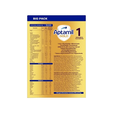 Aptamil Gold Stage 1 Infant Formula (with Prebiotics)