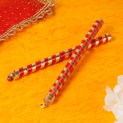 Gota Wrapped Kids Dandiya Set (Red & Golden)