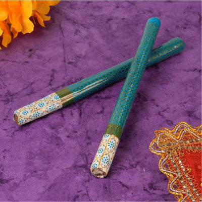 Printed Design Kids Dandiya Set (Green)