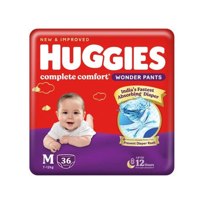 Huggies Complete Comfort Wonder Pants Diaper (M, 7-12 kg, 36 pcs)