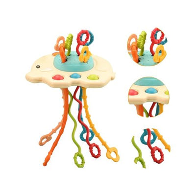 Kidology Pull String Teether for Babies (Multicolor)