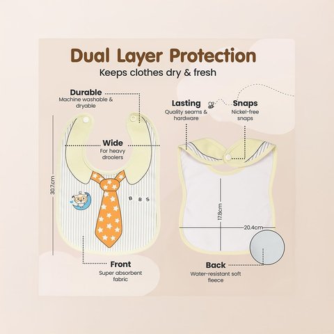 Kidology Waterproof Baby Bib (Yellow)