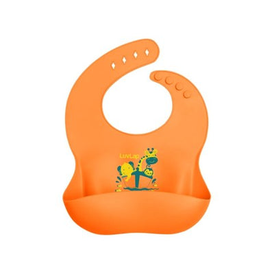 LuvLap Silicone Baby Bib Washable & Reusable (Orange)