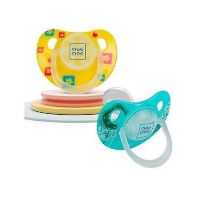 Mee Mee Baby Pacifier Soft Silicone Nipple (Yellow & Green)