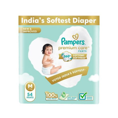 Pampers Premium Care Diaper (Pants, M, 7-12 kg, 54 pcs)