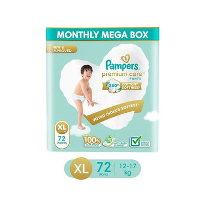 Pampers Premium Care Diaper (Pants, XL, 12-17 kg, 72 pcs)