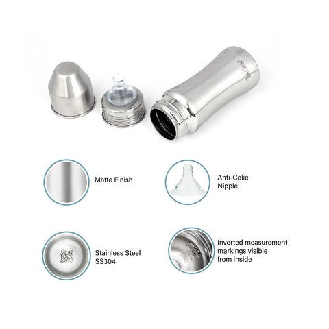 Totobear Feeding Bottle (250 ml, Silver)