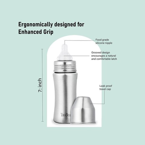 Totobear Feeding Bottle (250 ml, Silver)