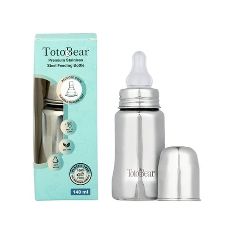 Totobear Potli Feeding Bottle (140 ml, Silver)