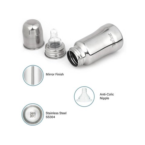 Totobear Potli Feeding Bottle (140 ml, Silver)