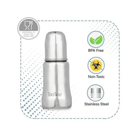 Totobear Potli Feeding Bottle (140 ml, Silver)