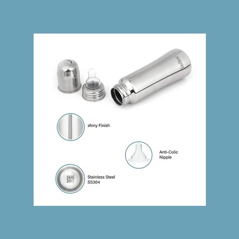 Totobear Potli Feeding Bottle (240 ml, Silver)