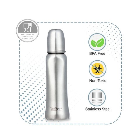 Totobear Potli Feeding Bottle (250 ml, Silver)