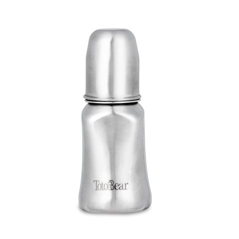Totobear Stainless Steel Feeding Bottle (125 ml, Silver)