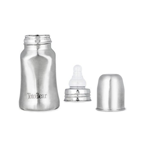 Totobear Stainless Steel Feeding Bottle (125 ml, Silver)