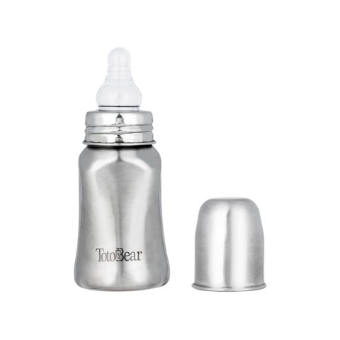 Totobear Stainless Steel Feeding Bottle (125 ml, Silver)