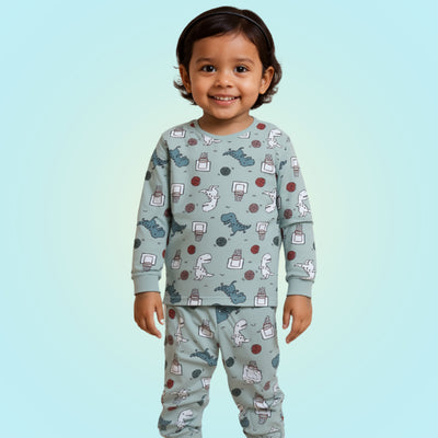 Unisex Pista Green Full-Sleeve Suit for 36-48 Months